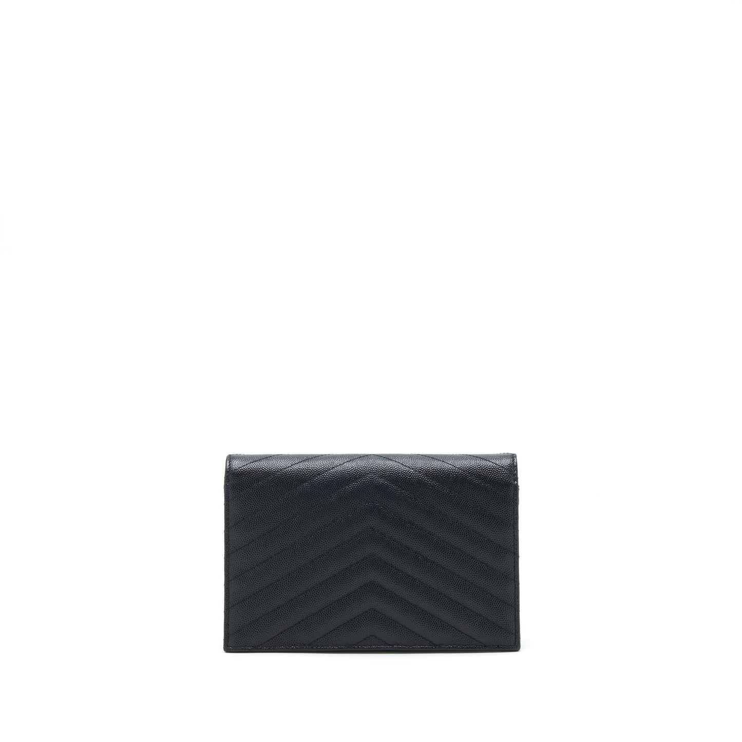 Saint Laurent/YSL Envelop Chain Wallet Caviar Black GHW