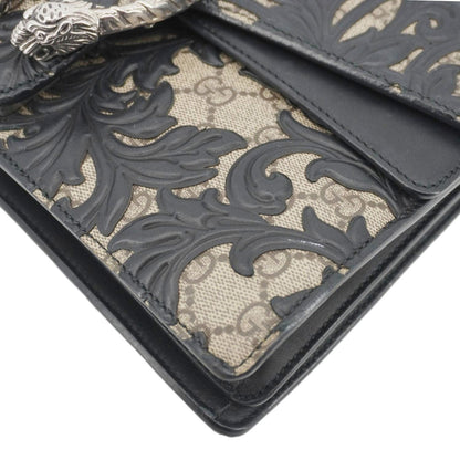 GUCCI Arabesque Small Dionysus GG Supreme Canvas Shoulder Bag Black