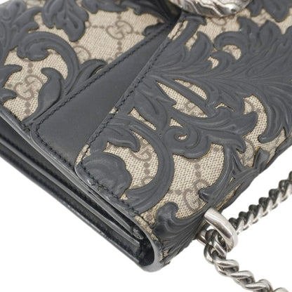 GUCCI Arabesque Small Dionysus GG Supreme Canvas Shoulder Bag Black