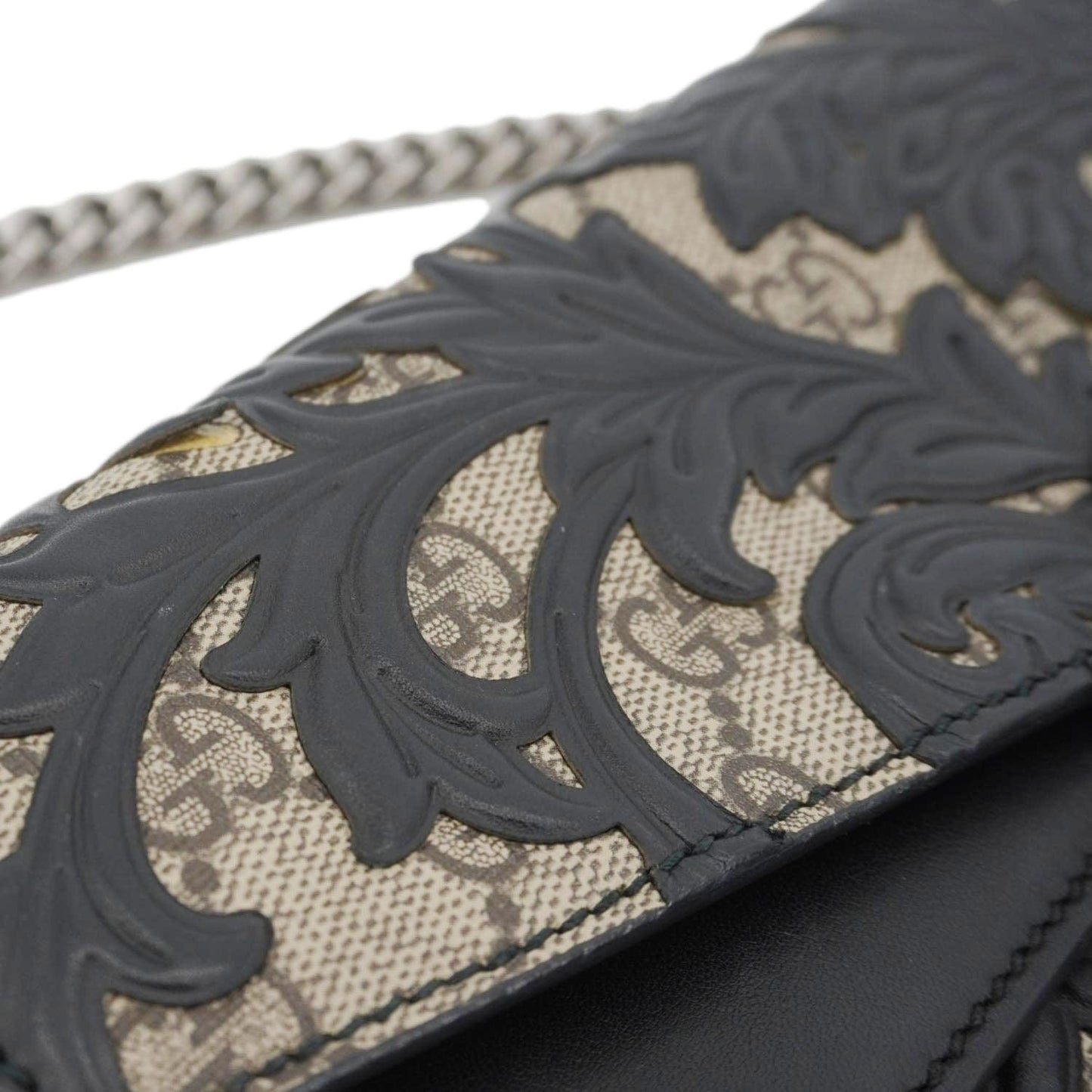 GUCCI Arabesque Small Dionysus GG Supreme Canvas Shoulder Bag Black