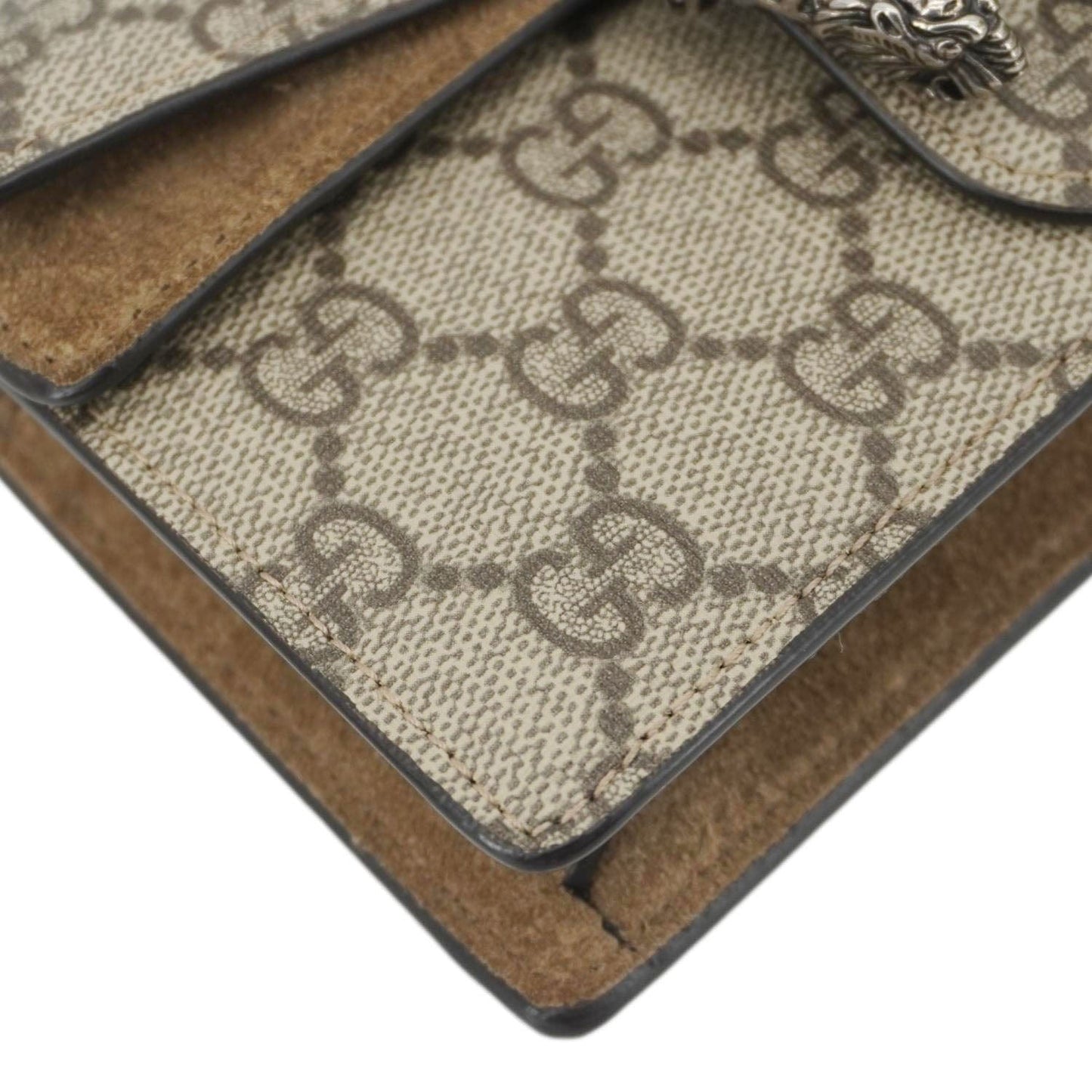GUCCI Dionysus Super Mini GG Supreme Canvas Crossbody Bag Taupe 476432