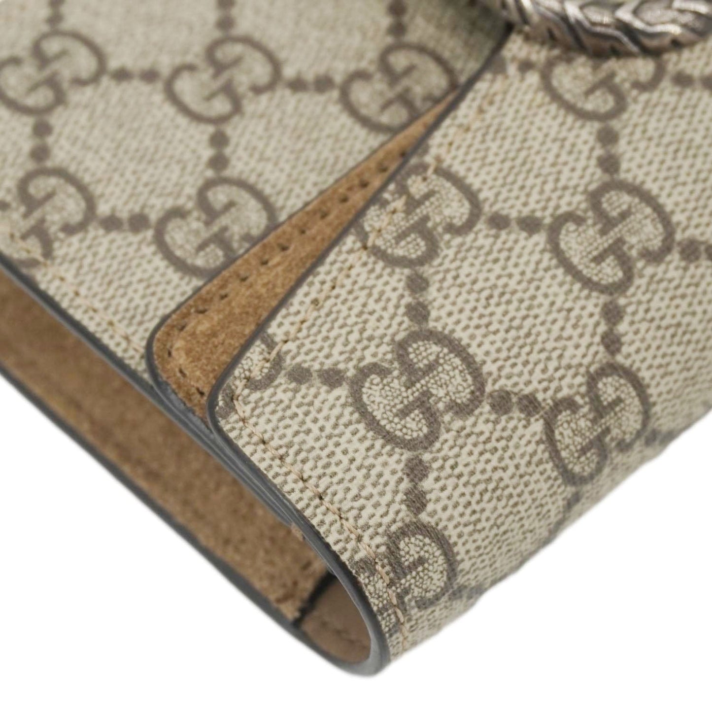GUCCI Dionysus Super Mini GG Supreme Canvas Crossbody Bag Taupe 476432