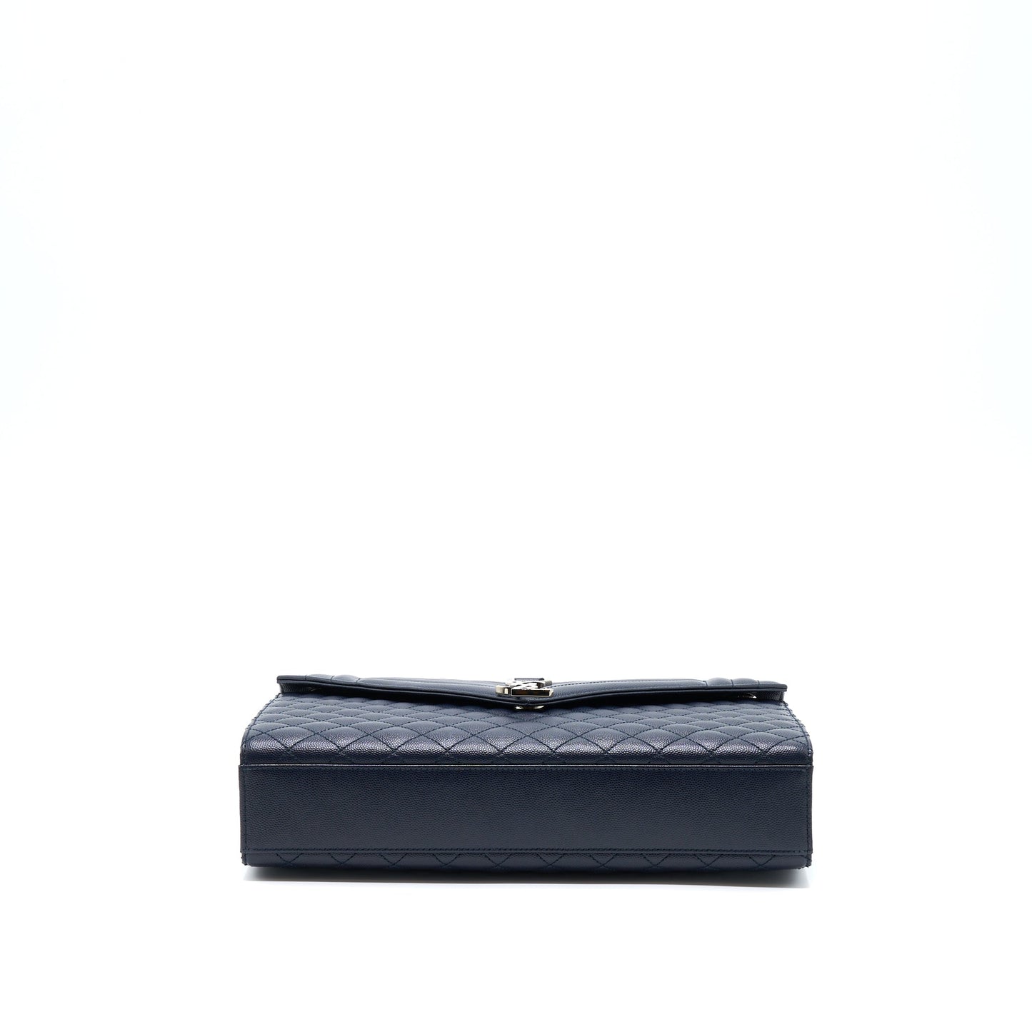 Saint Laurent Envelop Shoulder Bag Calfskin Navy SHW