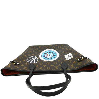 LOUIS VUITTON Neverfull My LV World Tour Monogram Canvas Tote Bag Brown