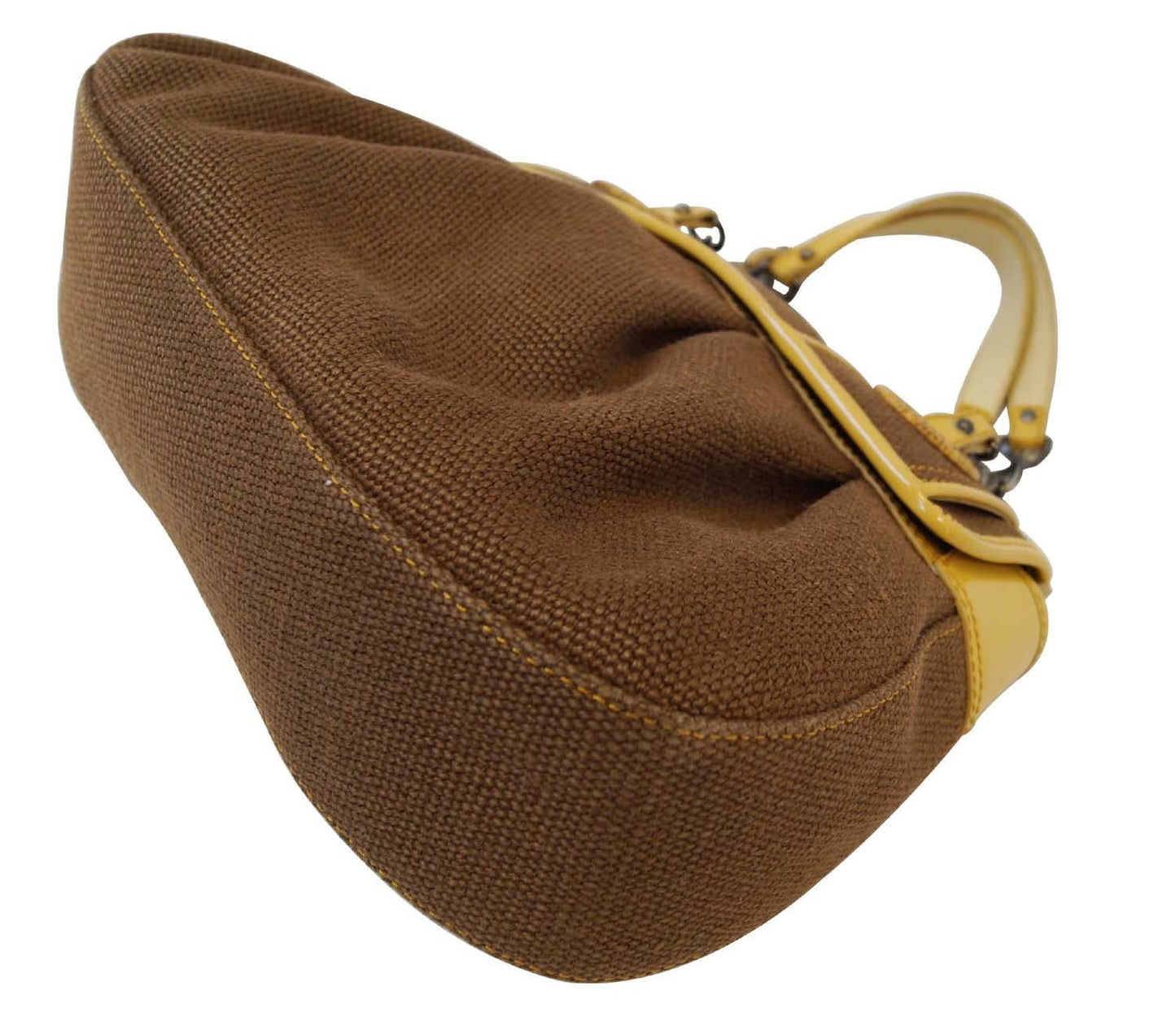 Fendi Raffia B Canvas Brown Shoulder Bag Mint Condition