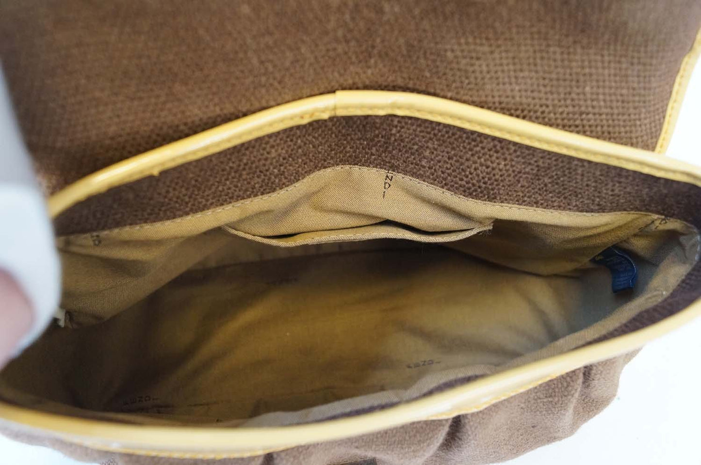 Fendi Raffia B Canvas Brown Shoulder Bag Mint Condition