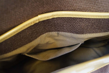 Fendi Raffia B Canvas Brown Shoulder Bag Mint Condition