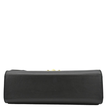 GUCCI Padlock Leather Shoulder Bag Black 409486