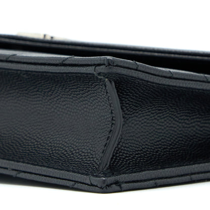 Saint Laurent/ YSL Envelope Wallet On Chain Grain Calfskin Black SHW