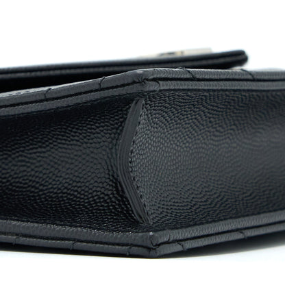 Saint Laurent/ YSL Envelope Wallet On Chain Grain Calfskin Black SHW