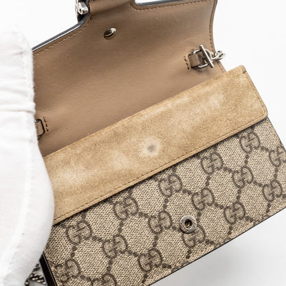 GUCCI Super Mini Dionysus GG Supreme Bag Beige SHW