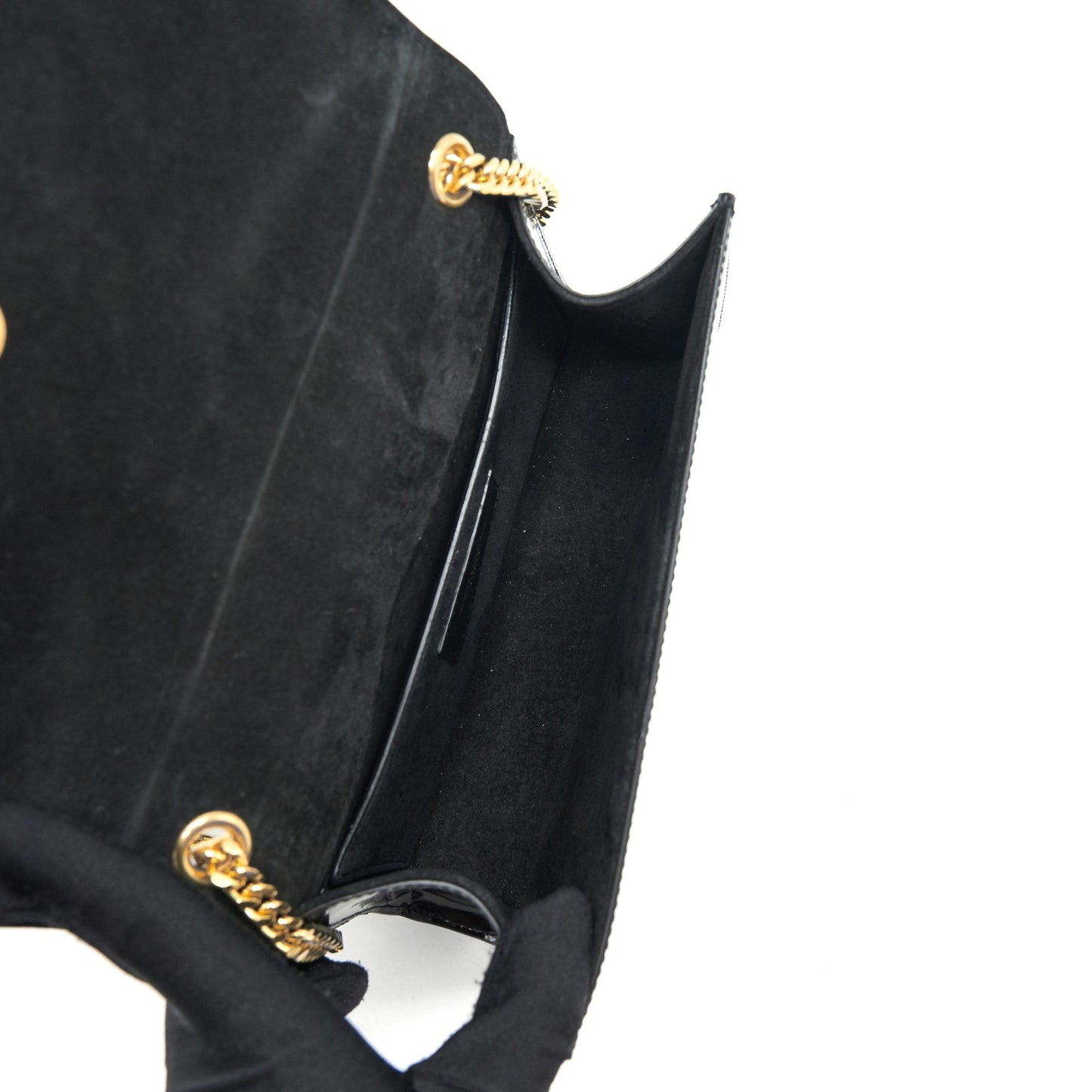 Saint Laurent Kate Flap Bag Patent Black GHW