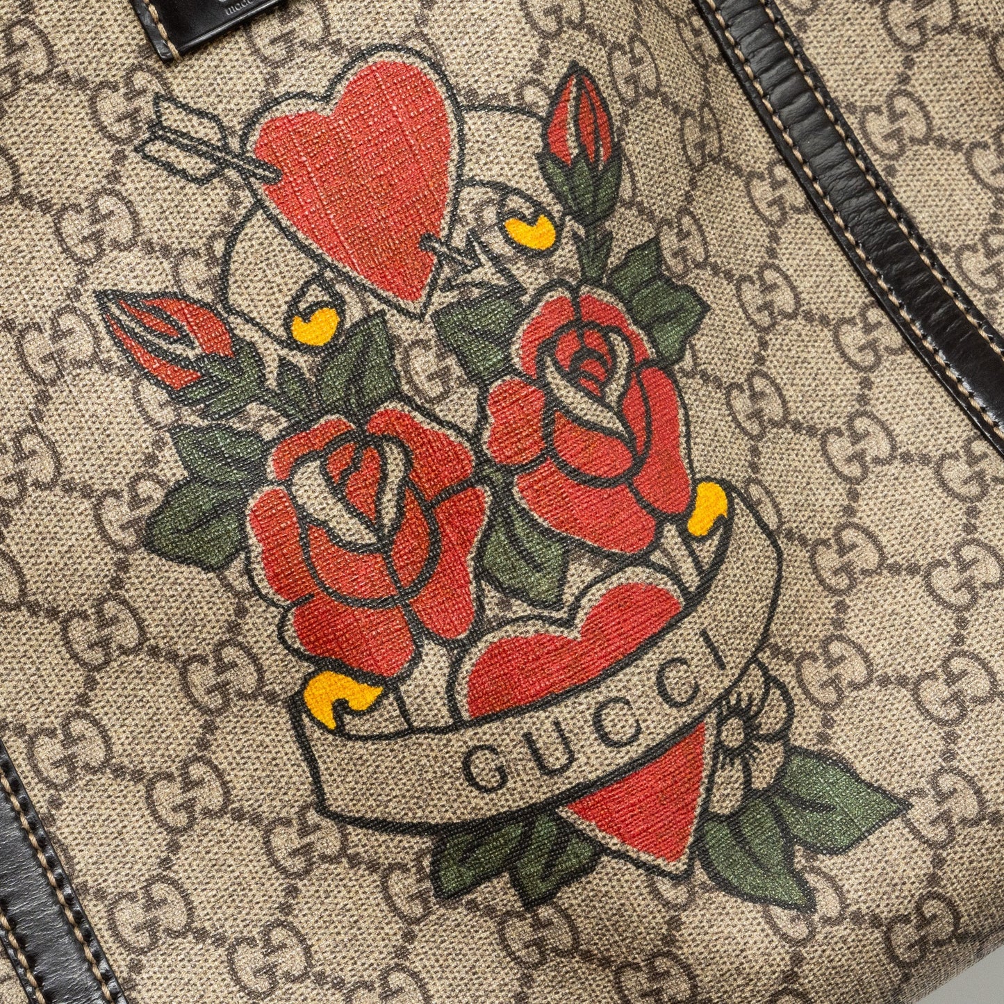 Gucci top handle tote bag gg supreme canvas