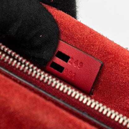 Gucci small Dionysus GG shoulder bag GG supreme canvas/ red SHW