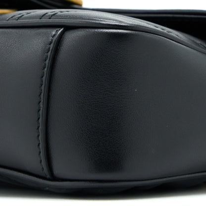 Gucci Small Marmont Shoulder Bag Calfskin Black
