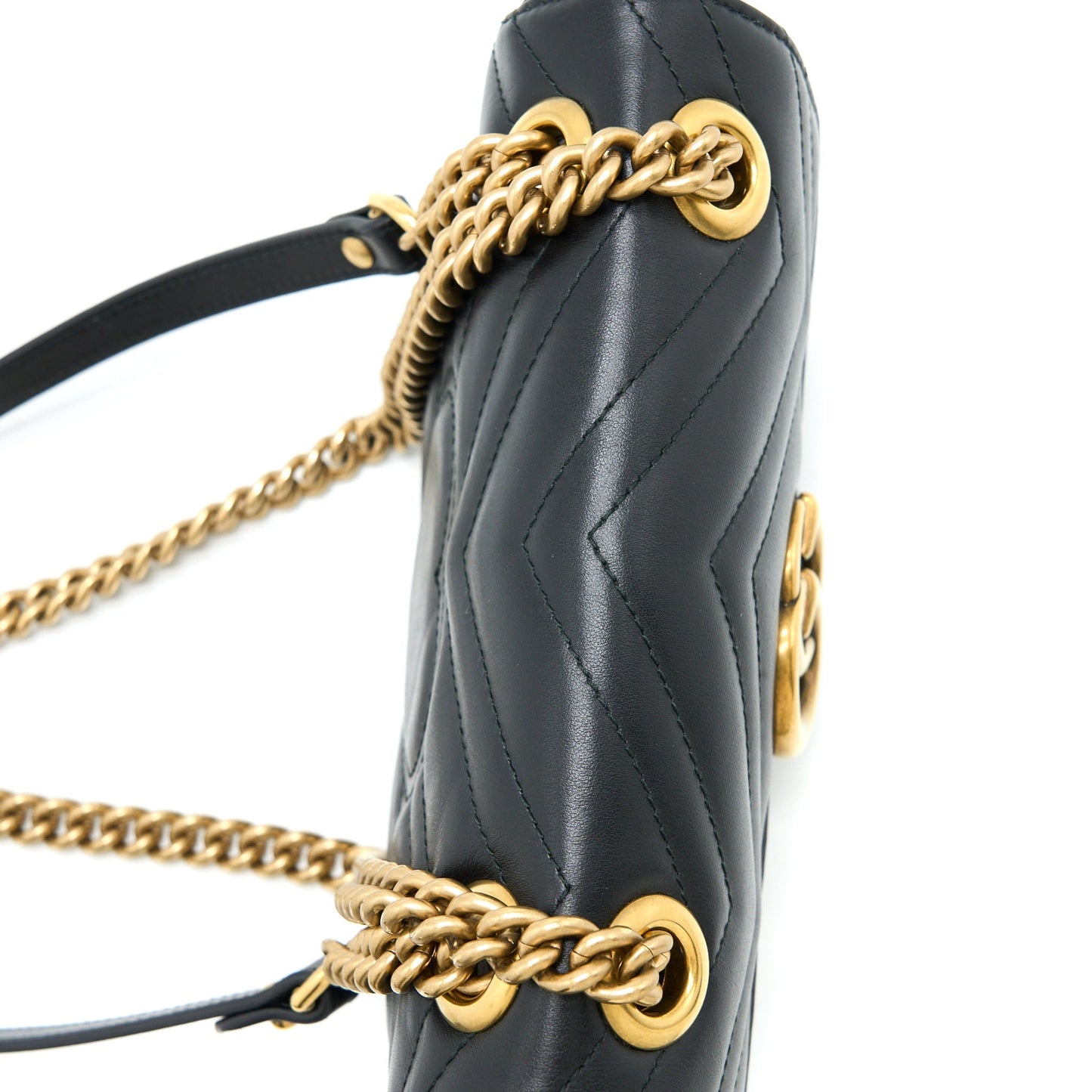 Gucci Small Marmont Shoulder Bag Calfskin Black