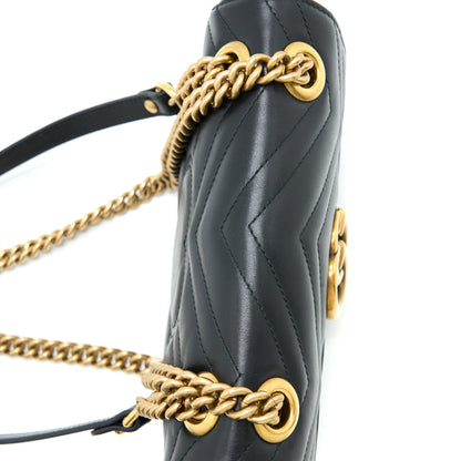 Gucci Small Marmont Shoulder Bag Calfskin Black