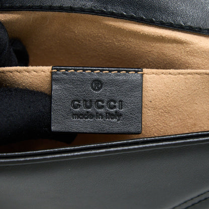 Gucci Small Marmont Shoulder Bag Calfskin Black