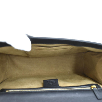 GUCCI Padlock Leather Shoulder Bag Black 409486