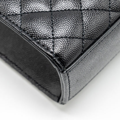 Saint Laurent Large Envelope Bag Calfskin Black GHW