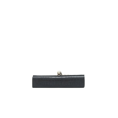 Saint Laurent Medium Kate with Tassel Croc Embossed Calfskin Black SHW
