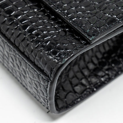 Saint Laurent/YSL Kate Tassel Bag Croc-Embossed Calfskin Black GHW