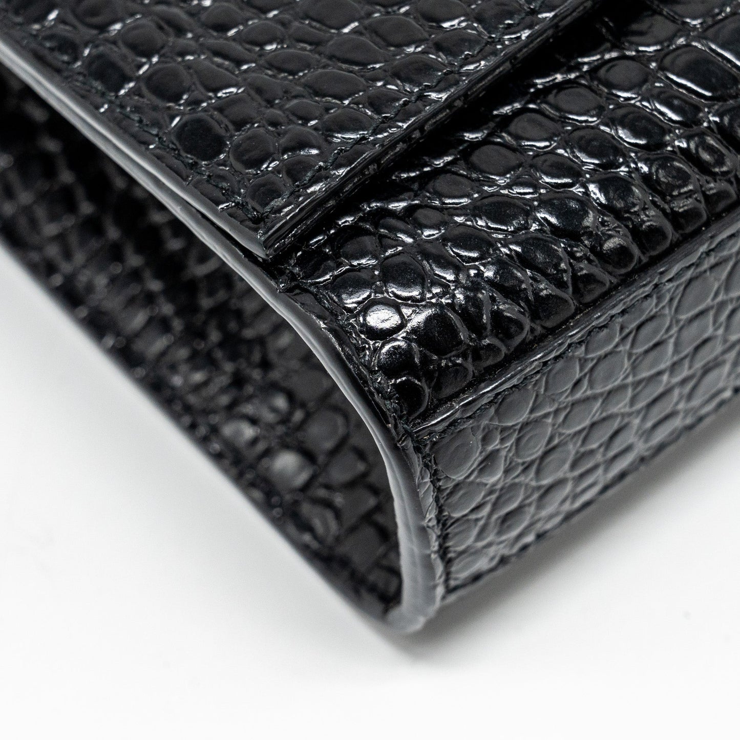 Saint Laurent/YSL Kate Tassel Bag Croc-Embossed Calfskin Black GHW