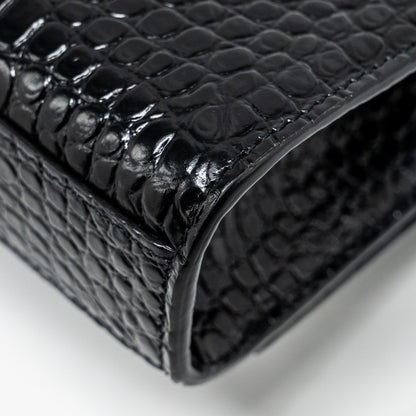 Saint Laurent/YSL Kate Tassel Bag Croc-Embossed Calfskin Black GHW