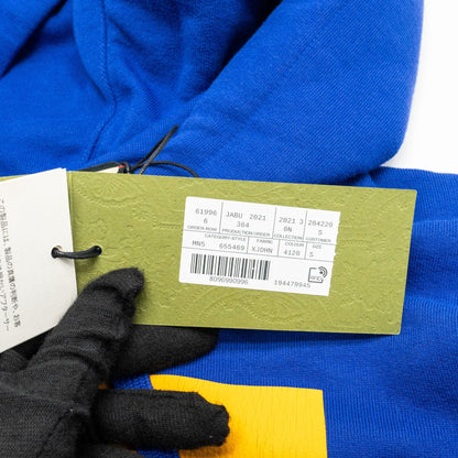 Gucci Size S 25 Gucci Eschatology Blind for Love Hoodie Cotton Blue/Yellow