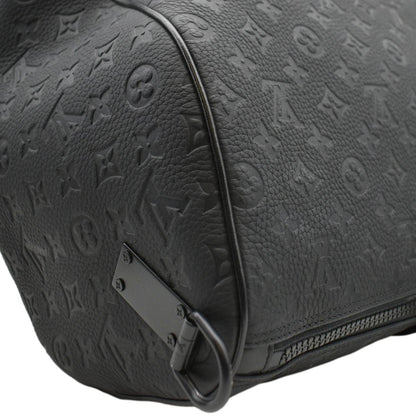 LOUIS VUITTON Keepall 50 by Virgil Abloh Taurillon Leather Travel Bag Absolute Black