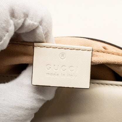 Gucci Mini GG Marmont Shoulder Bag Calfskin White