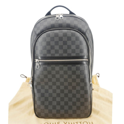LOUIS VUITTON Michael Damier Graphite Canvas Backpack Bag Black