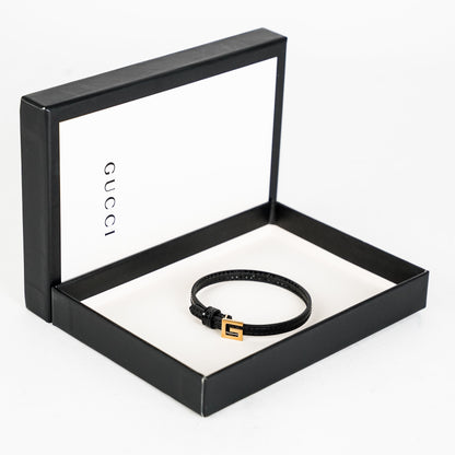 Gucci Leather Bracelet with Square G