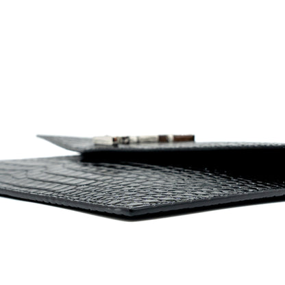 Saint Laurent/YSL Uptown Pouch Croc-Embossed Calfskin Black SHW