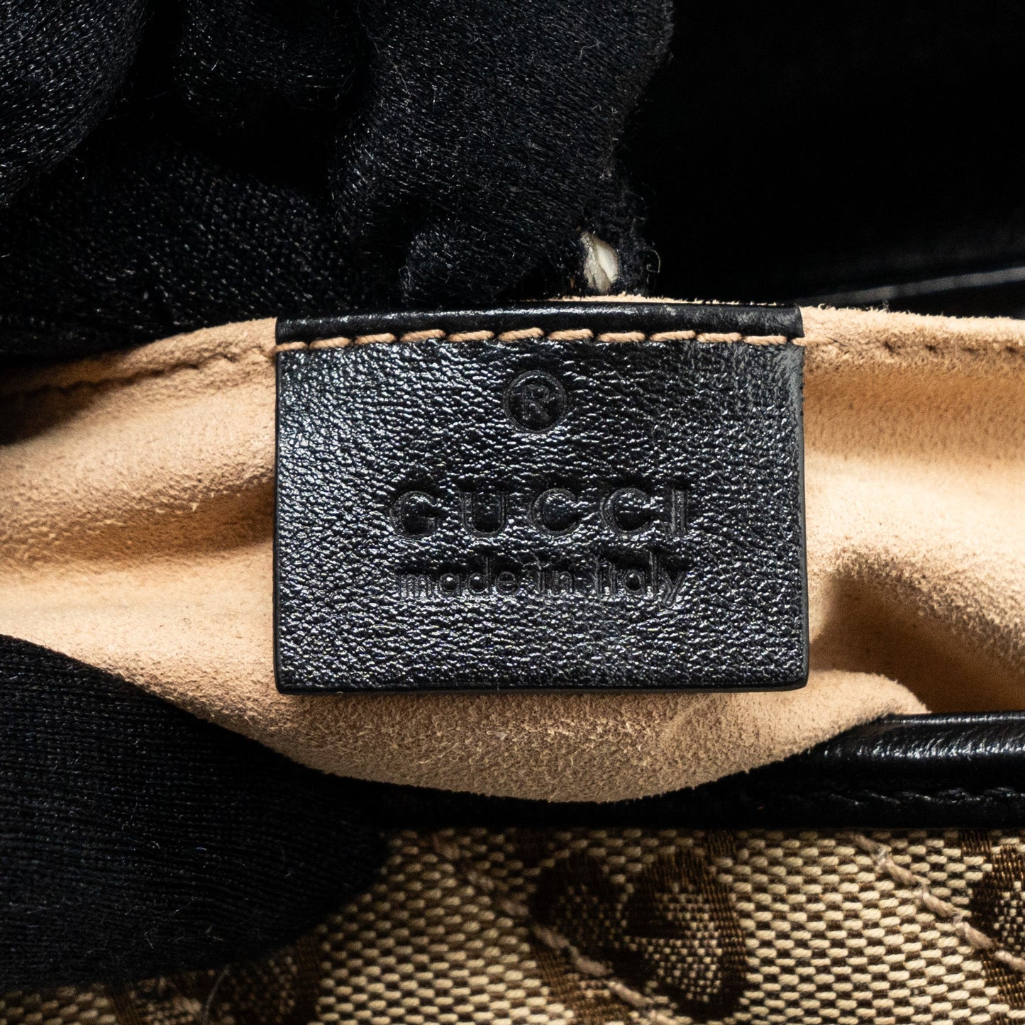 Gucci mini GG marmont bag GG canvas / leather beige/ black