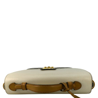 GUCCI Padlock Flap GG Canvas Shoulder Bag Beige 644527