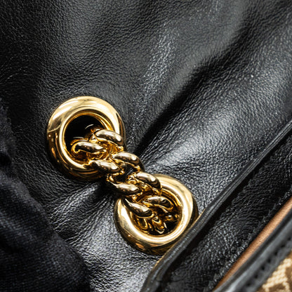 Gucci mini GG marmont bag GG canvas / leather beige/ black