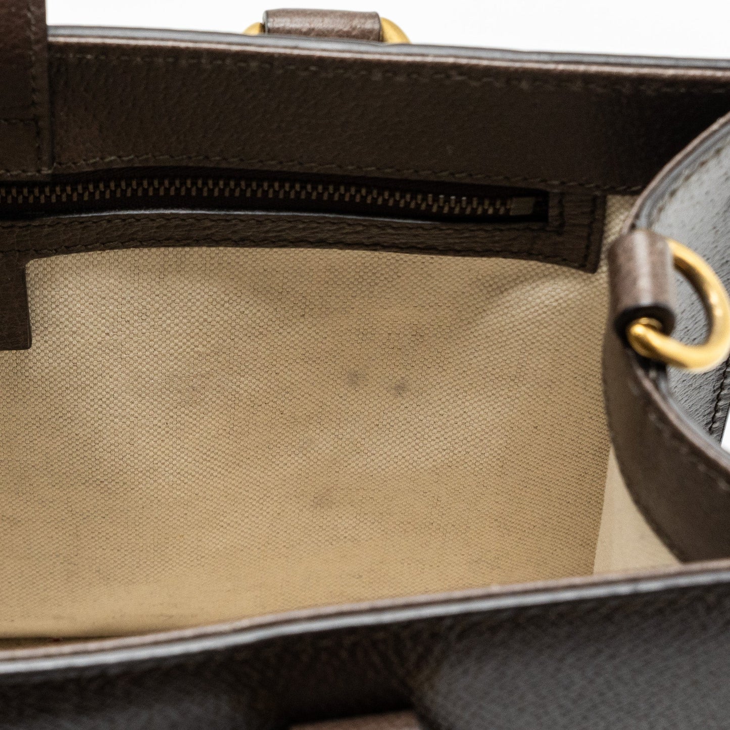 Gucci top handle tote bag calfskin dark brown