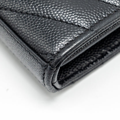 SAINT LAURENT ENVELOP CHAIN BAG GRAINED CALFSKIN BLACK SHW
