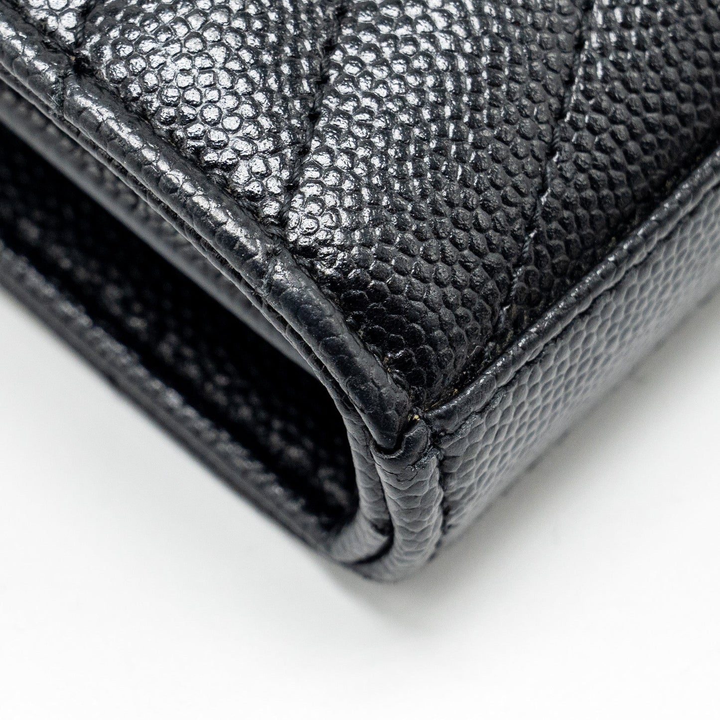 SAINT LAURENT ENVELOP CHAIN BAG GRAINED CALFSKIN BLACK SHW