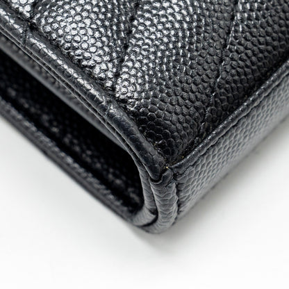 SAINT LAURENT ENVELOP CHAIN BAG GRAINED CALFSKIN BLACK SHW