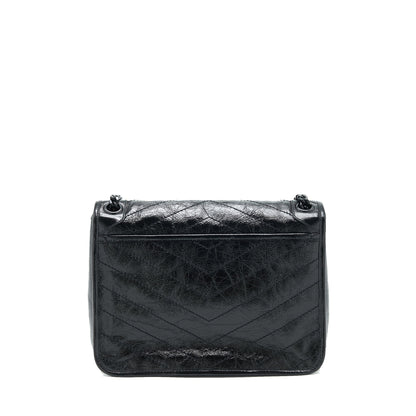 Saint Laurent Medium Niki Bag crinkled Vintage so black