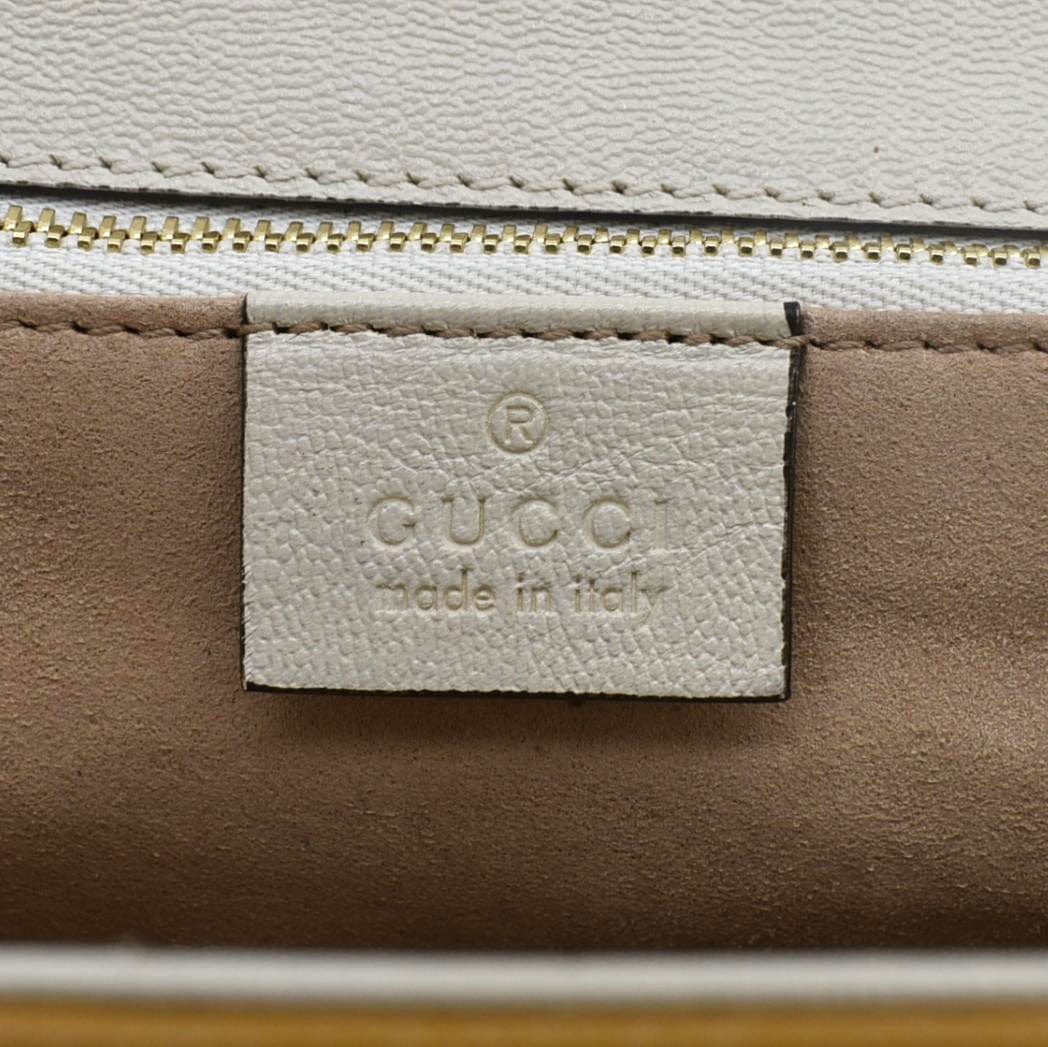 GUCCI Padlock Flap GG Canvas Shoulder Bag Beige 644527