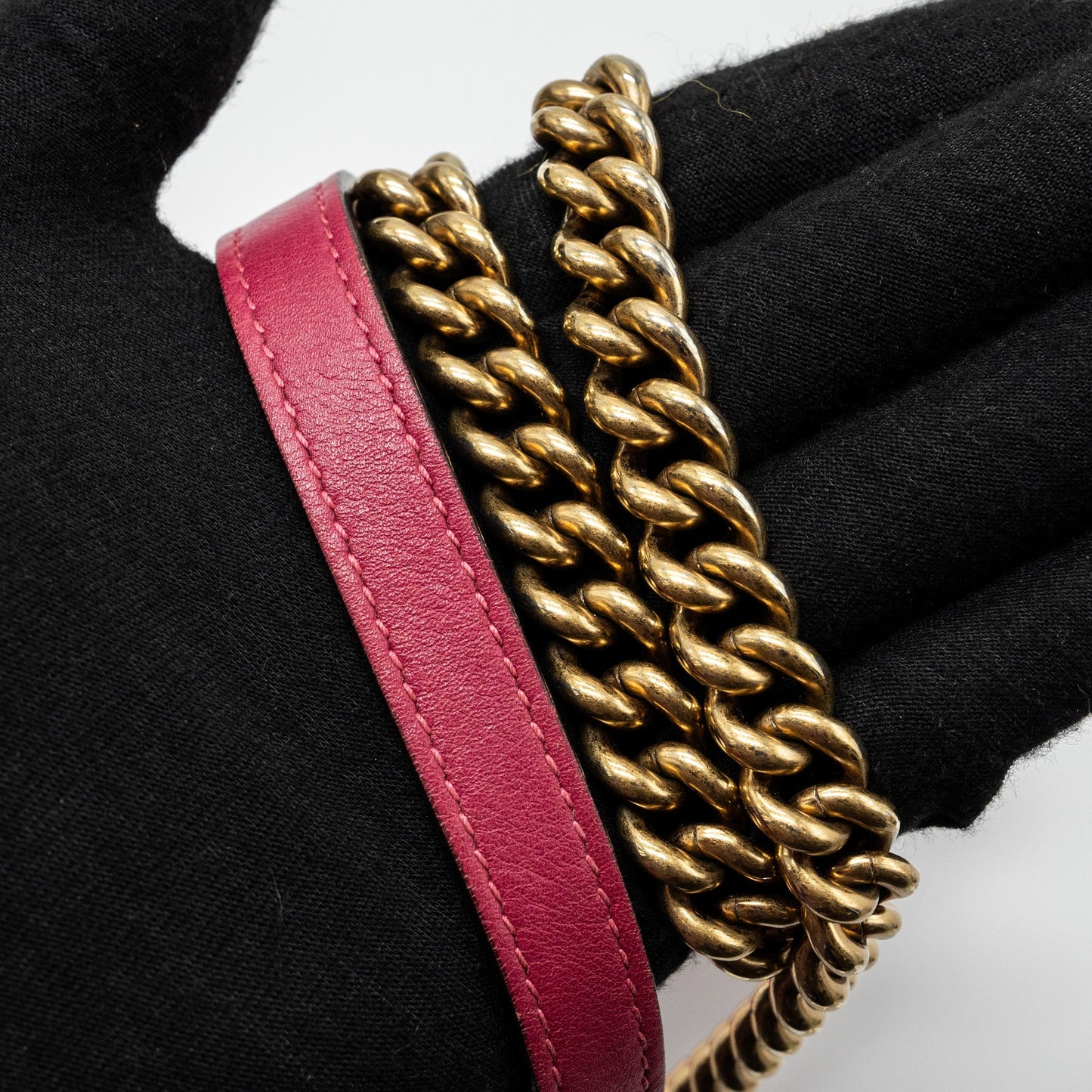 Gucci Mini GG Marmont Shoulder Bag Velvet Pink