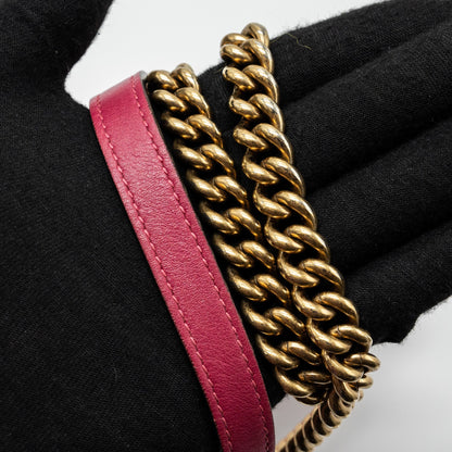 Gucci Mini GG Marmont Shoulder Bag Velvet Pink