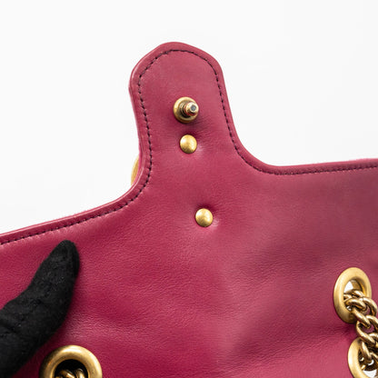 Gucci Mini GG Marmont Shoulder Bag Velvet Pink