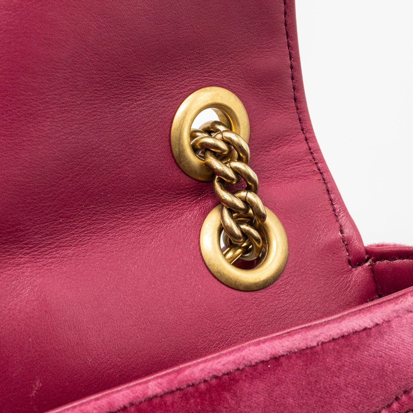 Gucci Mini GG Marmont Shoulder Bag Velvet Pink