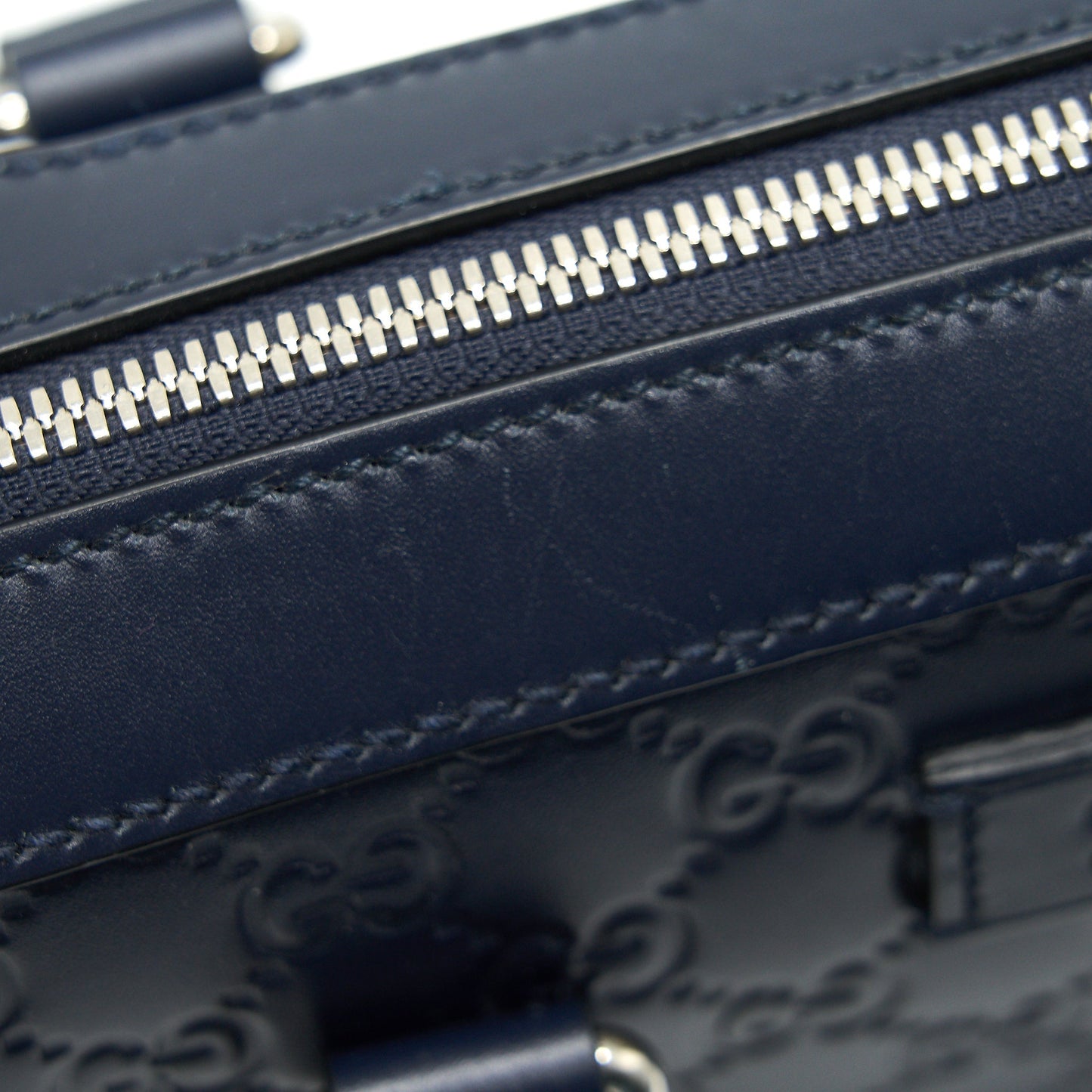 GUCCI Men's Leather Briefcase Navy