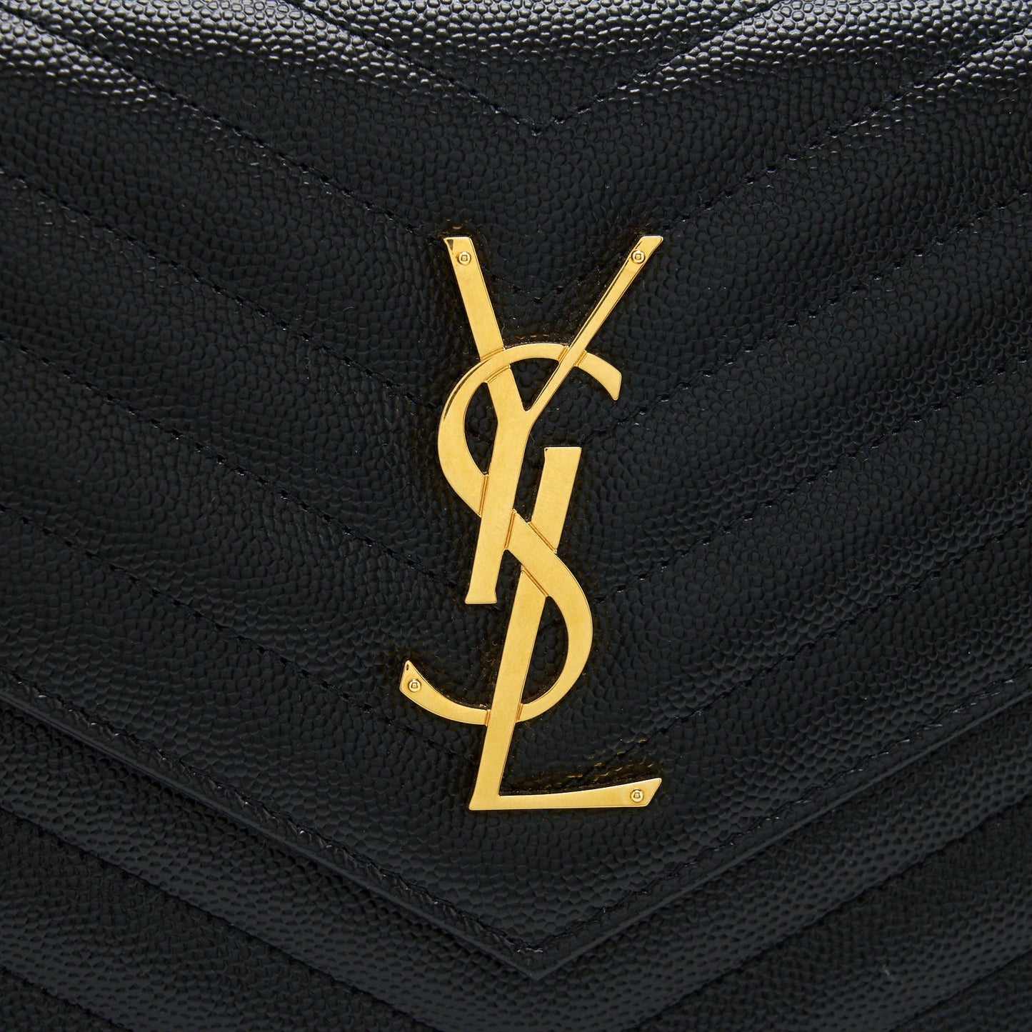 Saint laurent Envelope Chain Crossbody Bag Grained CalfSkin black GHW