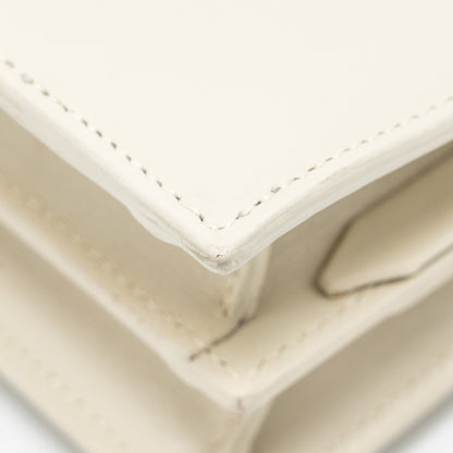 Saint Laurent/YSL Cassandra Chain Wallet Calfskin White GHW